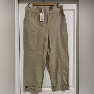 CHICOS Rib waist roll pant basic regular 97% cotton 3%spandex